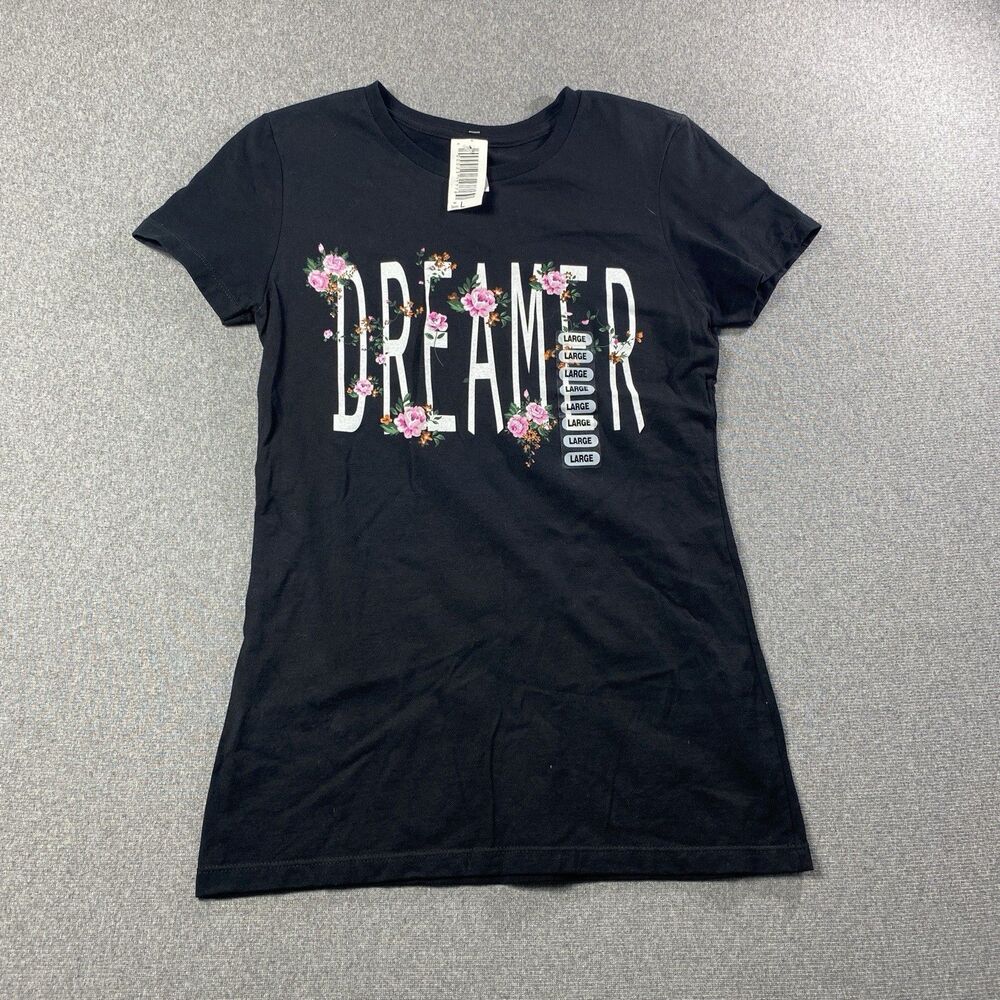 Junior DREAMER Print T-shirt Size L New ( See Pic)